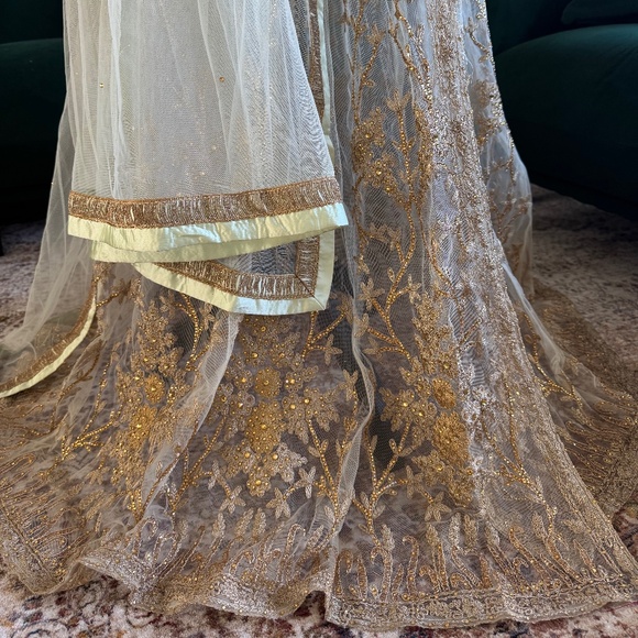 Light Green Indian Net Gown Overlay - Picture 5 of 9